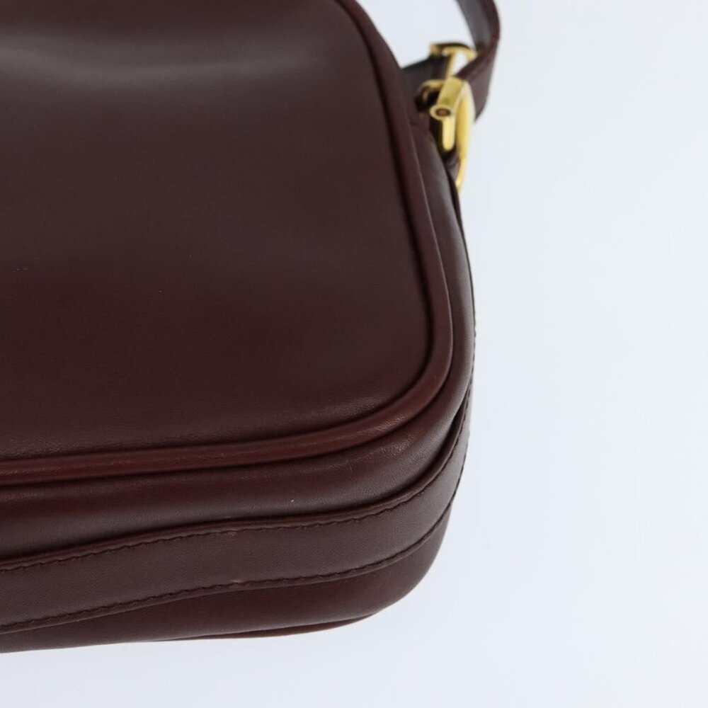 Authentic CARTIER Must Line Shoulder Bag Leather Bordeaux Gold - Picture 5 of 16
